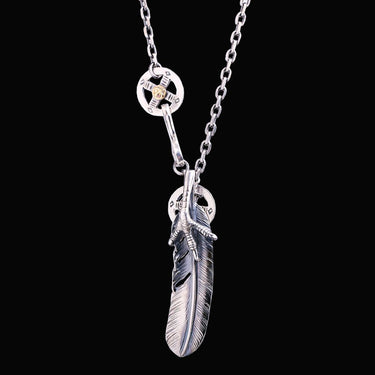 Stainless Steel Native American 'Freedom' Feather Necklace